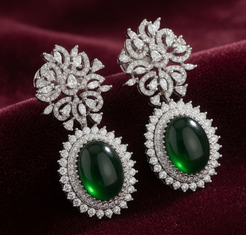  Emerald Majesty Earrings  alternate view