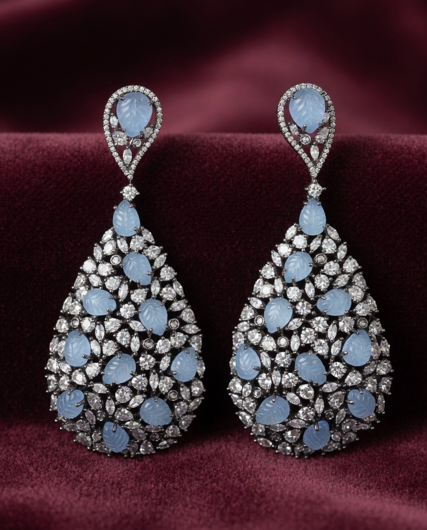 Ice Blue Royale AD Earrings