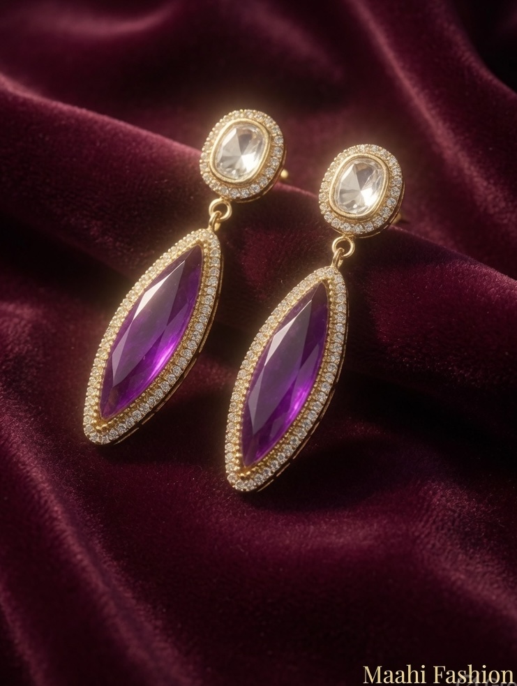 Amethyst Luxe Drop Earrings alternate view