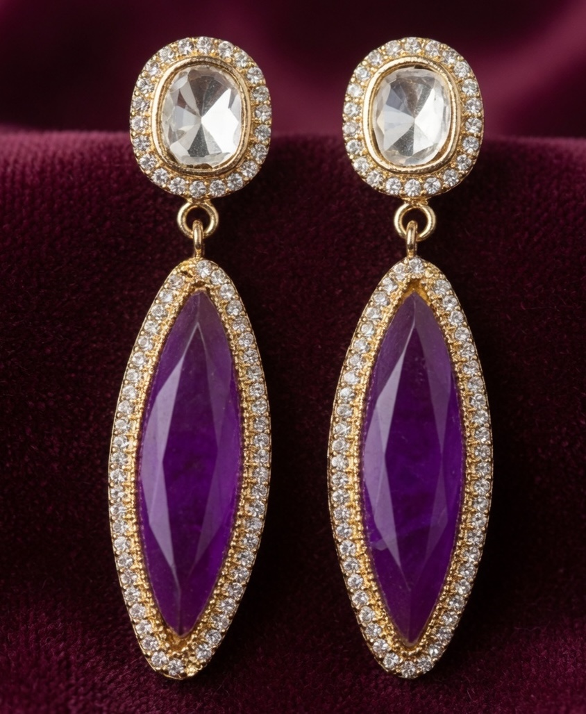 Amethyst Luxe Drop Earrings