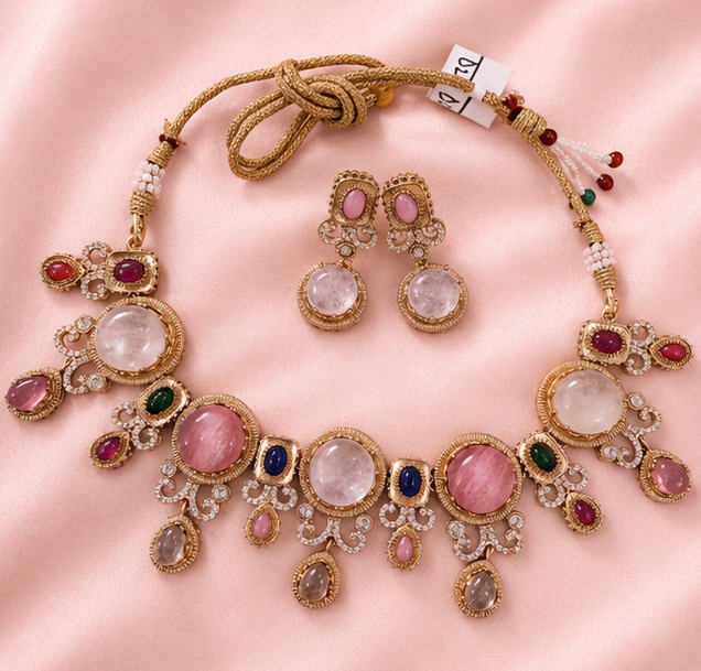Blush Royale Multi-Stone Choker Set