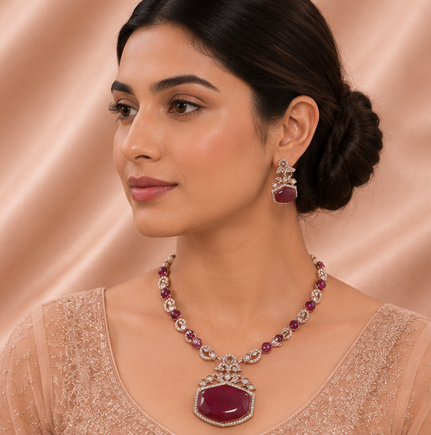 Ruby Majesty Necklace Set