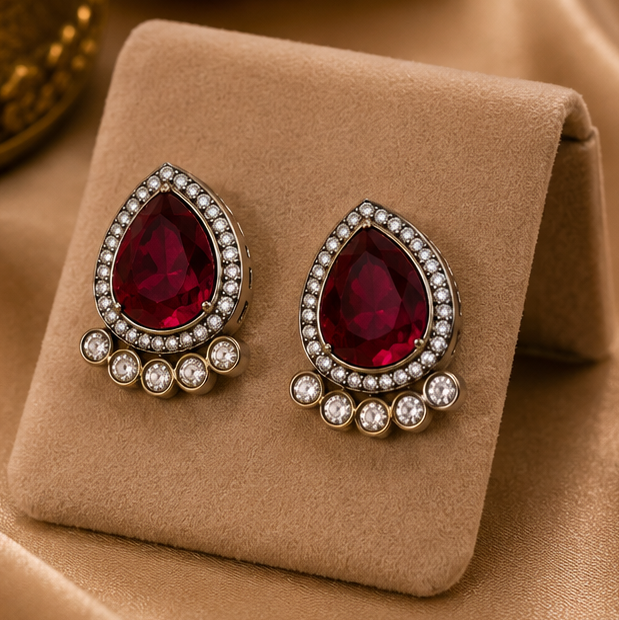 Ruby Radiance Stud Earrings alternate view