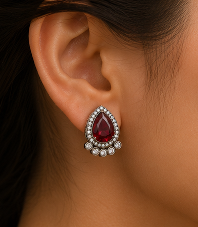 Ruby Radiance Stud Earrings