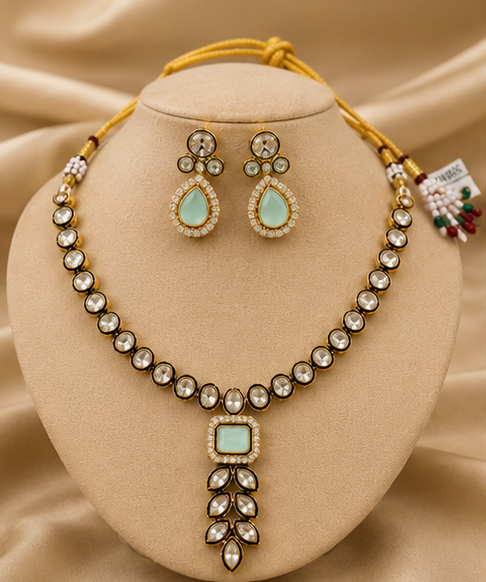Aqua Moissanite Luxe Necklace Set alternate view