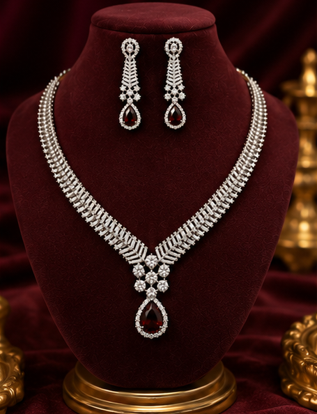 Ruby Royale AD Necklace Set