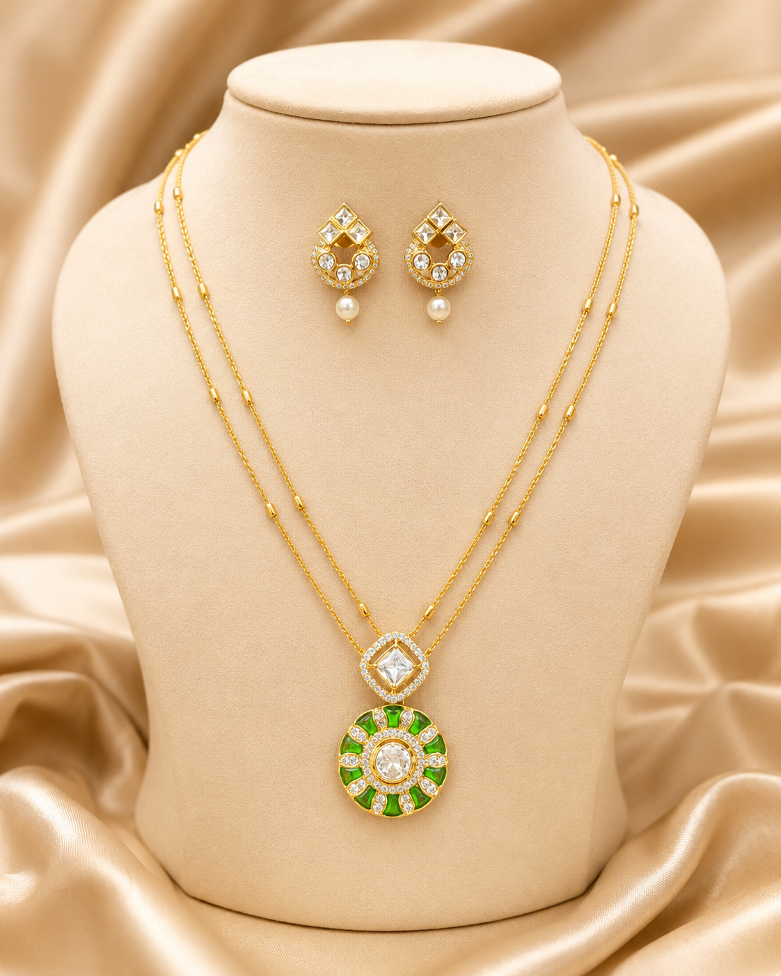 Emerald Aura Pendant Set alternate view