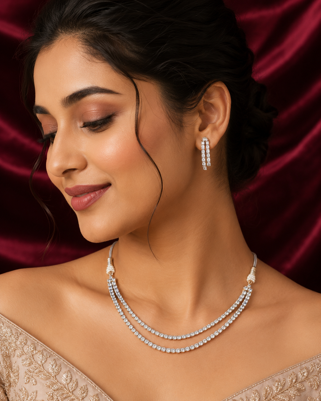 Diamond Glow AD Necklace Set