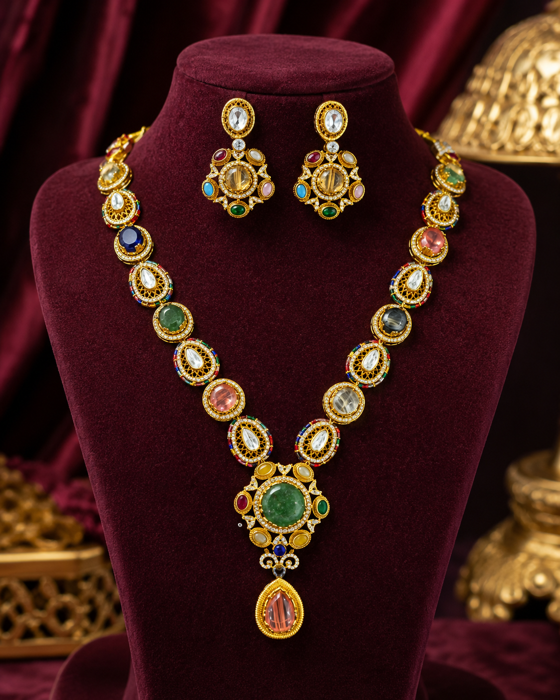 Navratna Royale Heritage Necklace Set alternate view